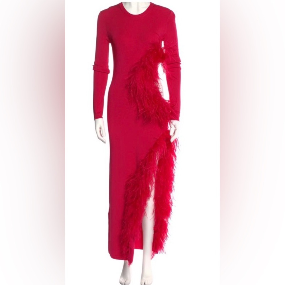 Pink Lapointe Pink Ostrich Feather Dress
